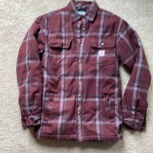 Carhartt Shirt Jacket Mens Flannel Fleece Lined Shacket